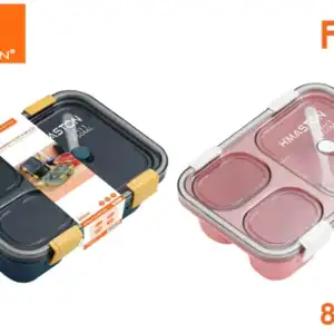 Marmita portátil H'MASTON FH11 com capacidade de 850ml, ideal para levar refeições de forma prática e segura. Design compacto e resistente, perfeita para o dia a dia, trabalho ou lazer.