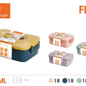 Lancheira FH19 da H'Maston, estilo câmera, com capacidade de 1200ml, ideal para refeições práticas e seguras. Design compacto e resistente, perfeito para levar suas refeições com estilo.