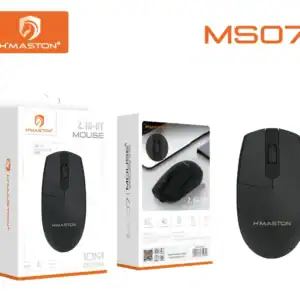 Mouse sem fio H'MASTON MS07 com conexão Bluetooth e 2.4G, ideal para uso doméstico e profissional, oferece alta precisão e praticidade.