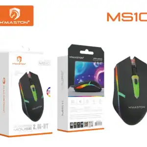Mouse HMaston MS10 com tecnologia sem fio 2.4G e Bluetooth, design ergonômico, alta precisão e compatibilidade universal.