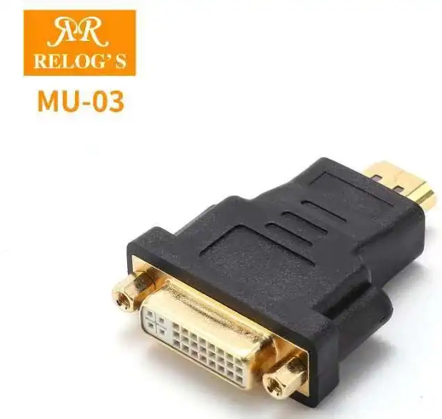 Adaptador HDMI para DVI com conectores dourados, compatível com dispositivos de áudio e vídeo, ideal para conexão de monitores e projetores de alta qualidade.