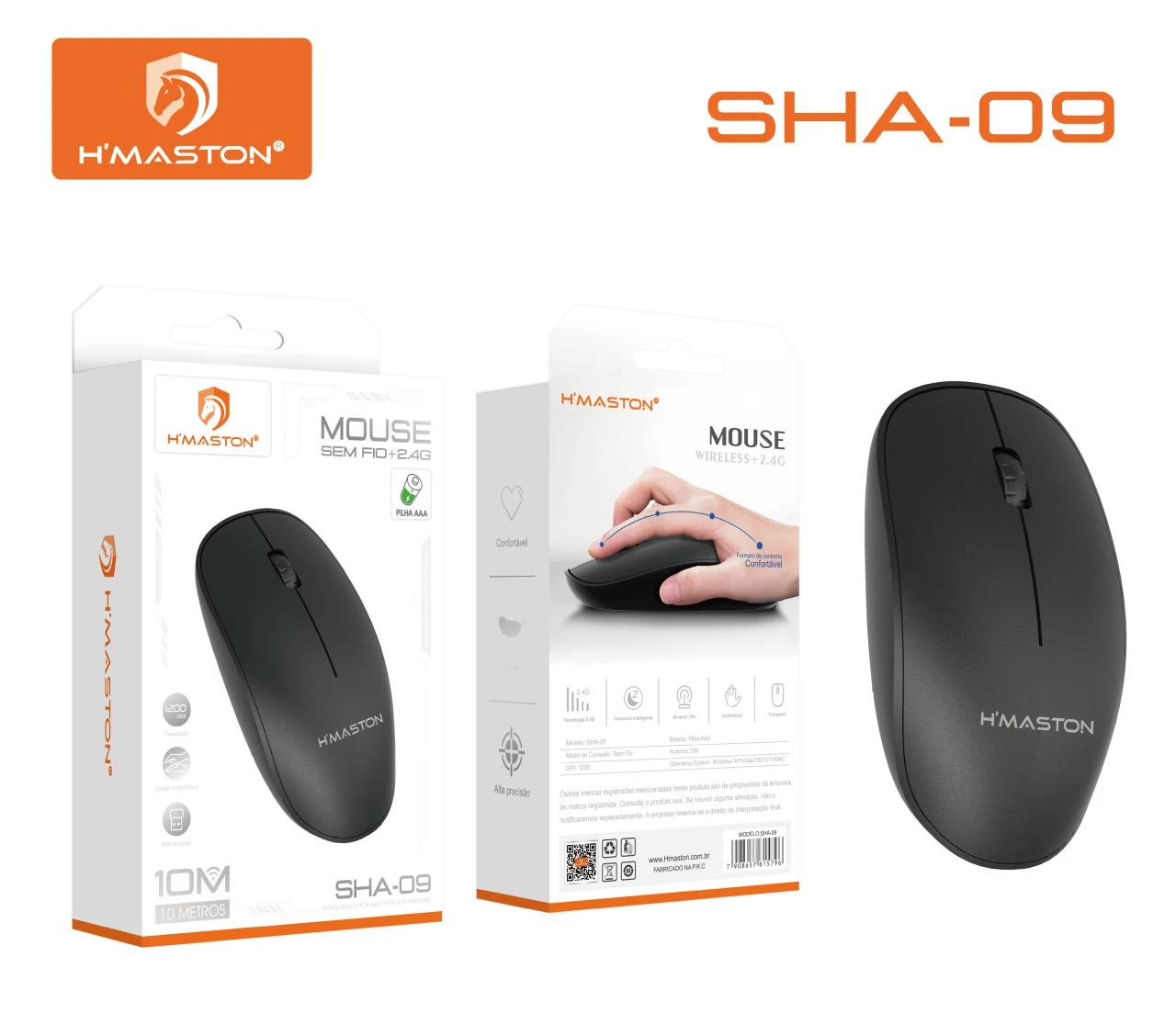 HMaston SHA09 Mouse Tecnologia sem fio
