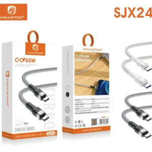 HMaston SJX24 Cabo HMaston 65W SJX24 USB-C para USB-C Comprimento de 1 metro