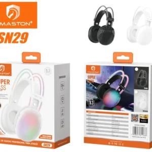 HMaston SN29 Fone de Ouvido Bluetooth Over-ear Headset Gamer Sem Fio Super Bass True