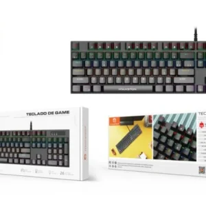 HMaston TK04 Teclado Mecânico TK04 Hmaston com Iluminação RGB com efeitos personalizáveis