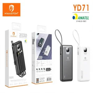 HMaston YD71 Power Bank com Display Digital que mostra a porcentagem da bateria