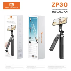 HMaston ZP30 Tripé + Bastão de Selfie Profissional com Altura Extra de 180 cm