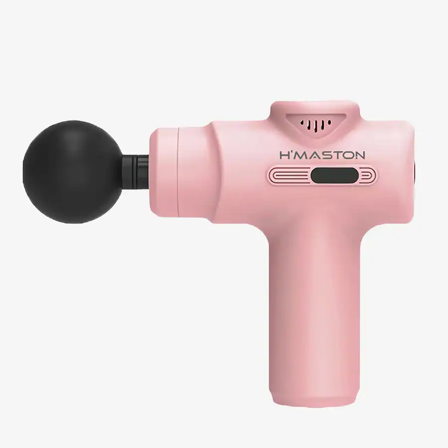 Massageador portátil rosa da H'MASTON, ideal para relaxamento muscular e alívio de tensões corporais. Design compacto e fácil de usar, perfeito para uso doméstico ou em viagens.