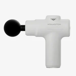 Massageador muscular portátil H'MASTON para alívio de tensões e dores corporais. Ferramenta de terapia de percussão compacta e eficiente, ideal para uso doméstico e profissional.