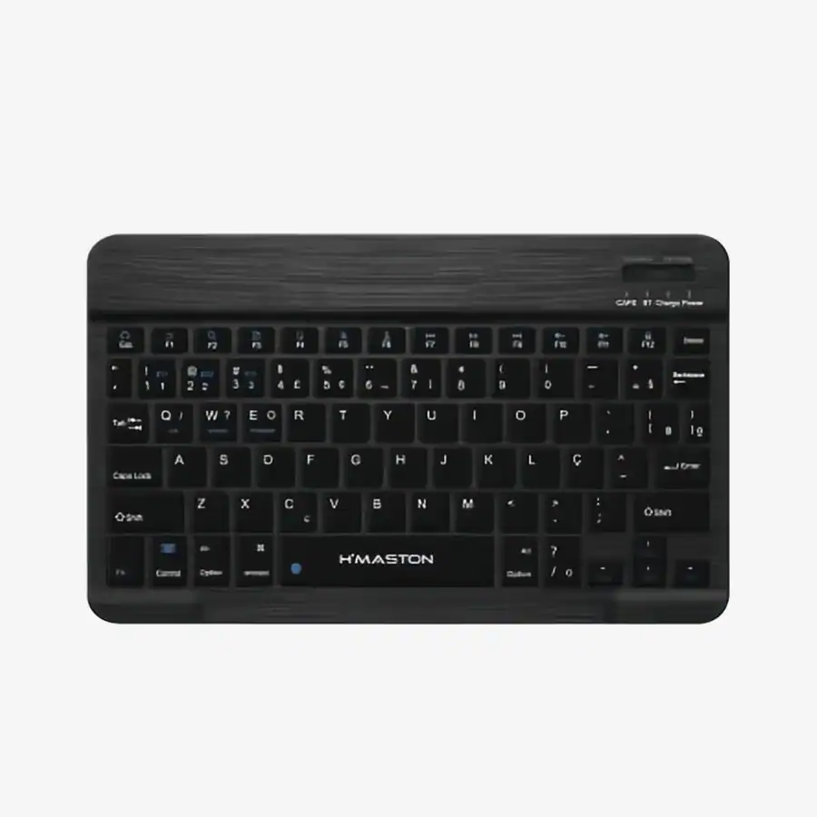 Teclado Bluetooth H'MASTON compacto com teclado numérico, ideal para uso doméstico e profissional, com design moderno e conexão sem fio confiável.