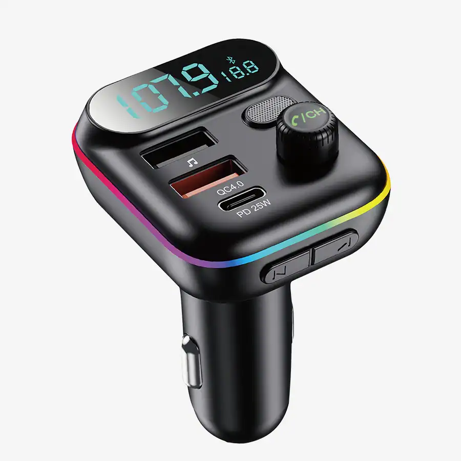 Dispositivo de monitoramento veicular com tela digital, controle de funções e conexão Bluetooth, ideal para segurança e rastreamento de veículos.